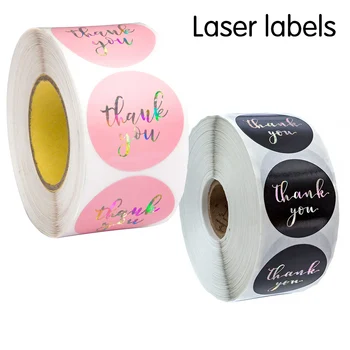 

500pcs Thank You Stickers Wedding Mint for Gift Package Sealing Pink Black Labels Roll Adhesive Stationery Packaging Sticker SET