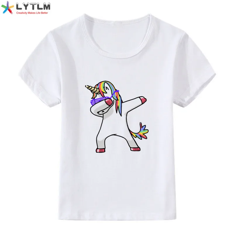 LYTLM Футболка с принтом животных, футболка с единорогом для девочек, Enfant Fille, топы для маленьких девочек, рубашка с длинными рукавами для девочек 4, 6, 8, 10 лет