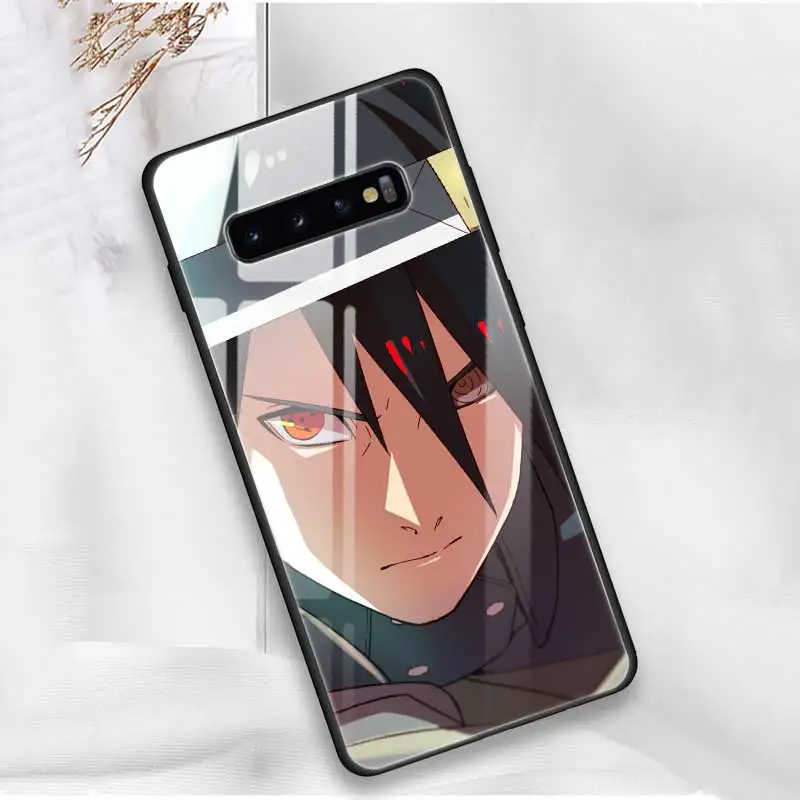 Наруто Саске закаленное стекло чехол для samsung Galaxy S10 S10e S9 S8 Note9 Note 10 Plus 5G A50 A30 силиконовый край задняя оболочка