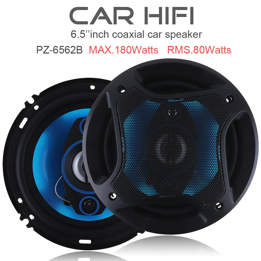 2pcs 6.5 Inch Car Speakers 180W 3 Way Subwoofer Car Audio Horn Music