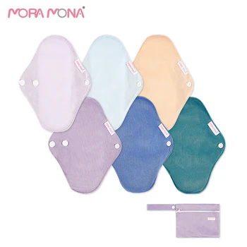 

Mora Mona Women Washable Bamboo Charcoal Sanitary Pad Menstrual Panty Liners Pad Reusable Mama Cloth pad 6pcs/pcs