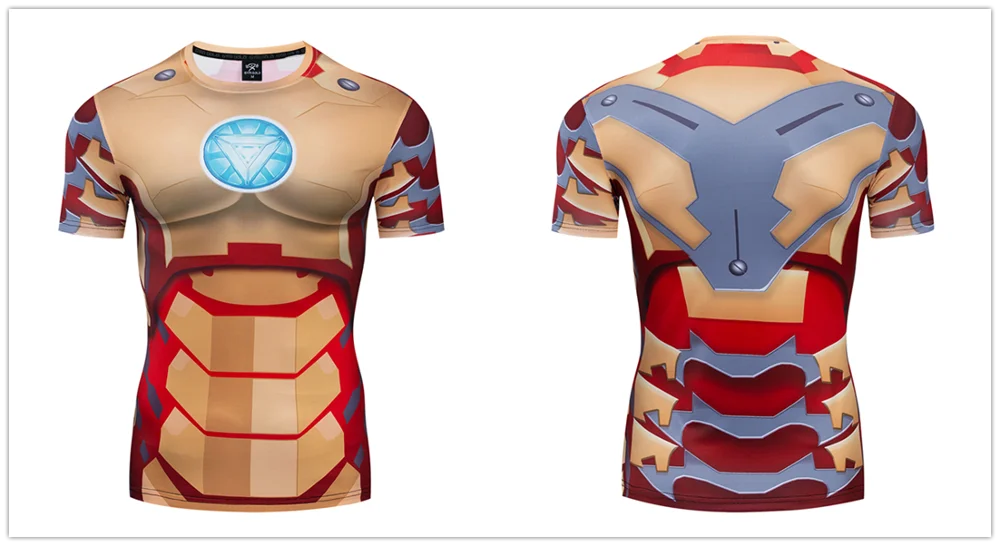 Marevl/костюм супергероя для косплея Железного человека, костюм премиум класса с 3D принтом, компрессионная футболка, быстросохнущие обтягивающие топы для спортзала - Цвет: DT036