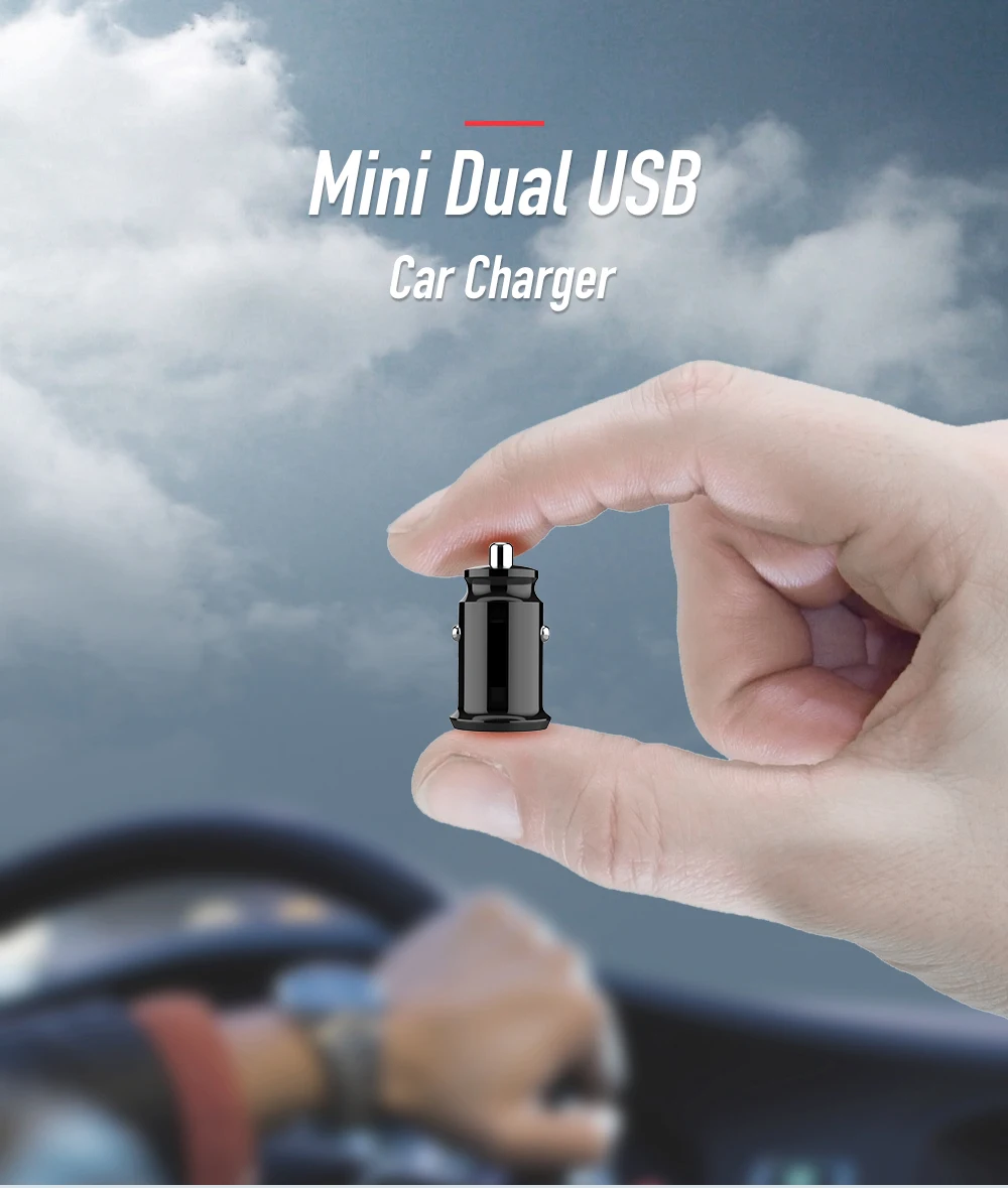 5V 3.1A mi ni автомобильное зарядное устройство для iPhone Xr Xs 8 7 6 Dual USB Автомобильное зарядное устройство для samsung Note 9 Xiaomi mi 9 huawei автомобильное зарядное устройство для телефона