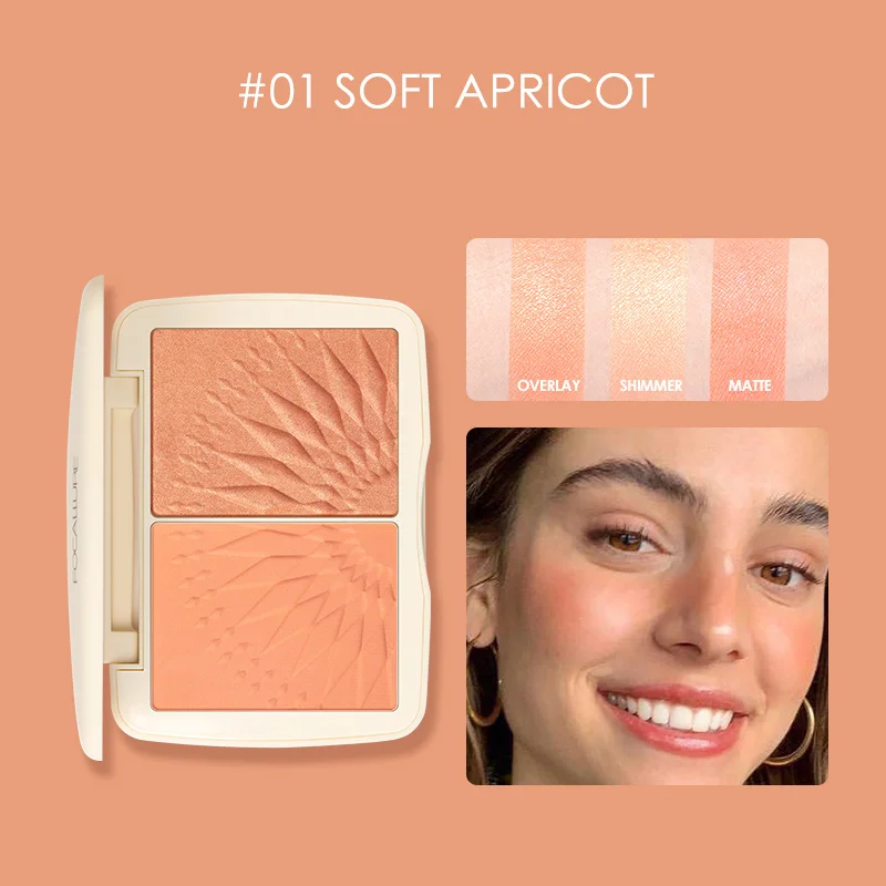 Focallure Румяна Maquiagem Colorete пудра матовый мерцающий Бронзовый хайлайтер палитра профессиональный макияж щек румяна палитра - Цвет: 1