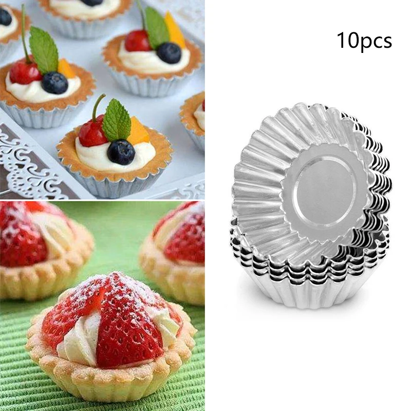 10 Pce/кухонный набор торта алюминиевое яйцо Tart форма для выпечки фрукты 7 см
