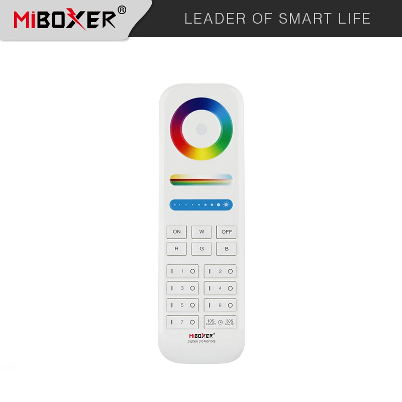 Miboxer FUT089Z Zigbee 3.0 RGB + CCT 리모컨 무선 조광기 RGB + CCT LED 라이트 스트립 용 7 영역 제어