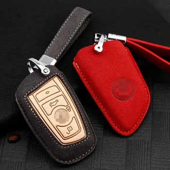 

suede leather car key cover fob case bag For BMW X1 X3 X4 X5 X6 E90 E60 E36 E93 F15 F16 F48 G30 F11 F10 G30 M5 M6 X1 X5 X6