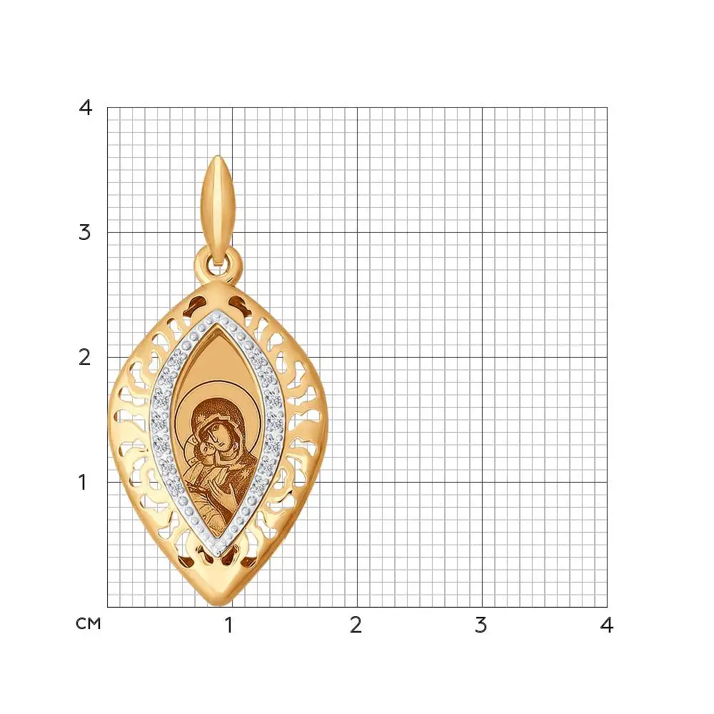Gold breeches icon with a face of the Mother of God of Vladimir SOKOLOV