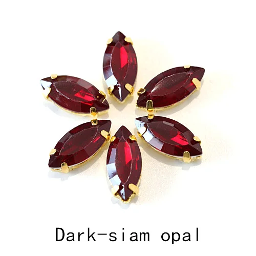 Dark-Siam Opal 7x15 мм 20 шт конский глаз опал Смола пришить стразы с коготь стразы пришить на коготь стразы для шитья из стразов для одежды B3466 - Цвет: Dark-Siam Opal