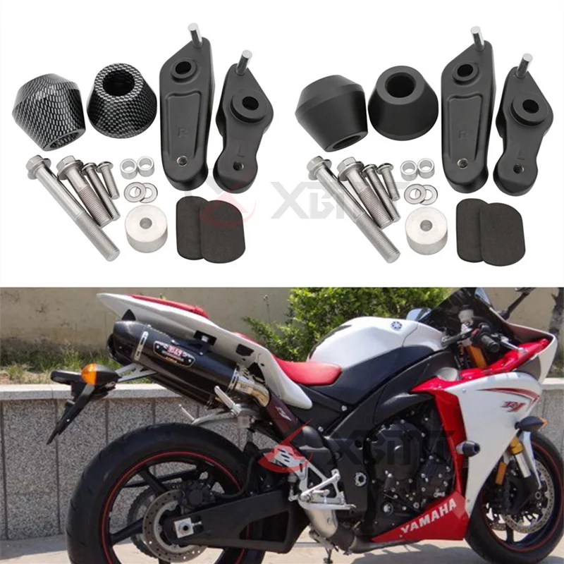 Слайдеры рамы мотоцикла без порезов защита от падения для Yamaha YZF R1 YZFR1 2009 2010 2011 2012