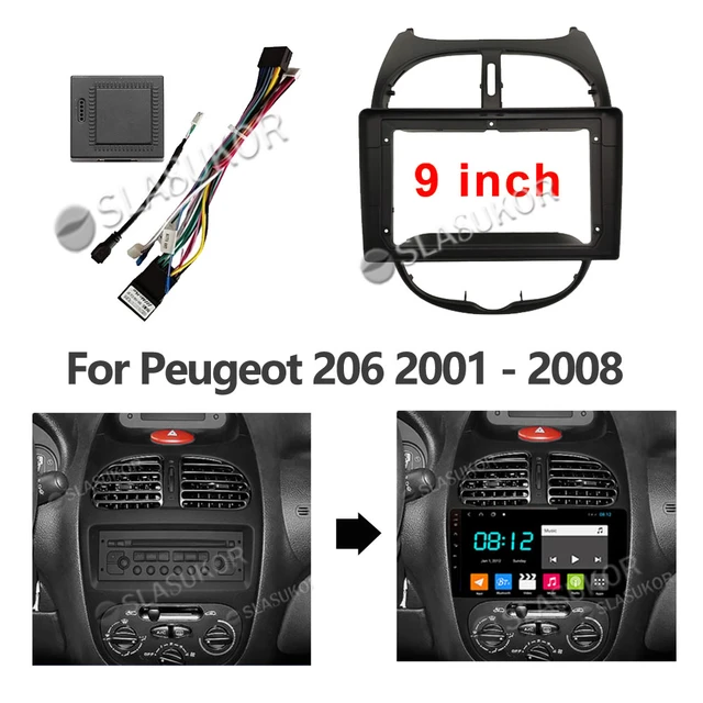 Board 206 Dvd AliExpress Peugeot 2006-2008 2003 Stereo - 2004 Fascias Frame Work Canbus 2din For Wires - 2005 Control 2001 Panel Dash 2002 Installation