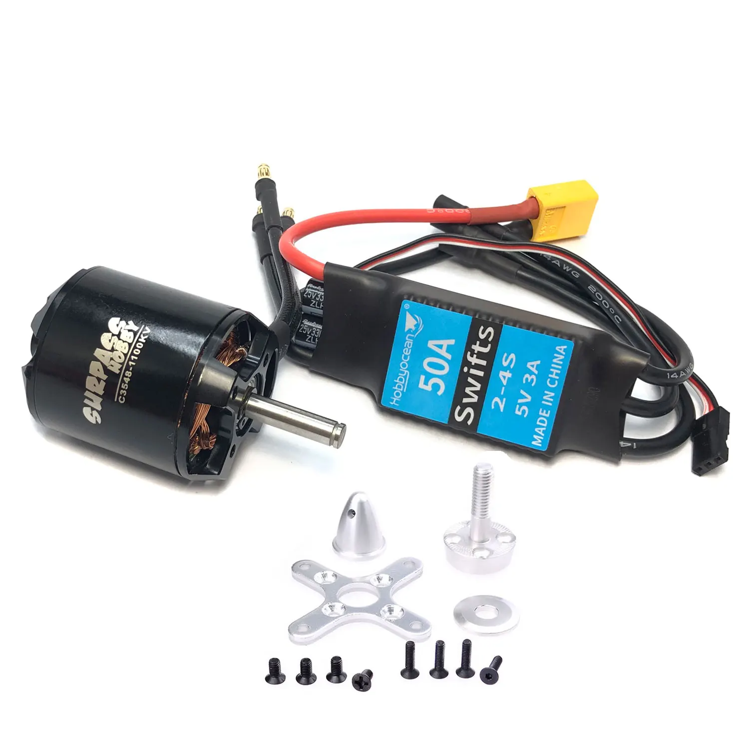 Бесщеточный двигатель Surpass Hobby C3548 2826 3548 790KV 900KV 1100KV 50A ESC для самолетов