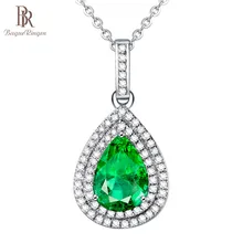 Bague Ringen, элегантное, темпераментное, изумрудно-зеленое ожерелье для женщин, Классическая Подвеска из драгоценных камней в форме капли воды, серебро 925, ювелирное изделие