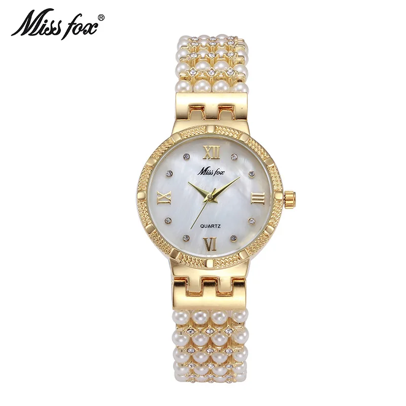 

Import Movement WOMEN'S Watch Clean Steel Alloy Waterproof Pearl Watch Diamond-embedded Watch Pearl Chain Quartz Watch Women's