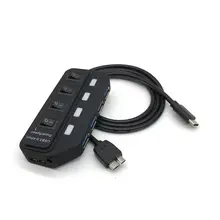 5 Гбит/с type-C 4 порта USB3.0 зарядное устройство мульти-порты USB наружное настенное зарядное устройство для путешествий настольное зарядное устройство для ПК