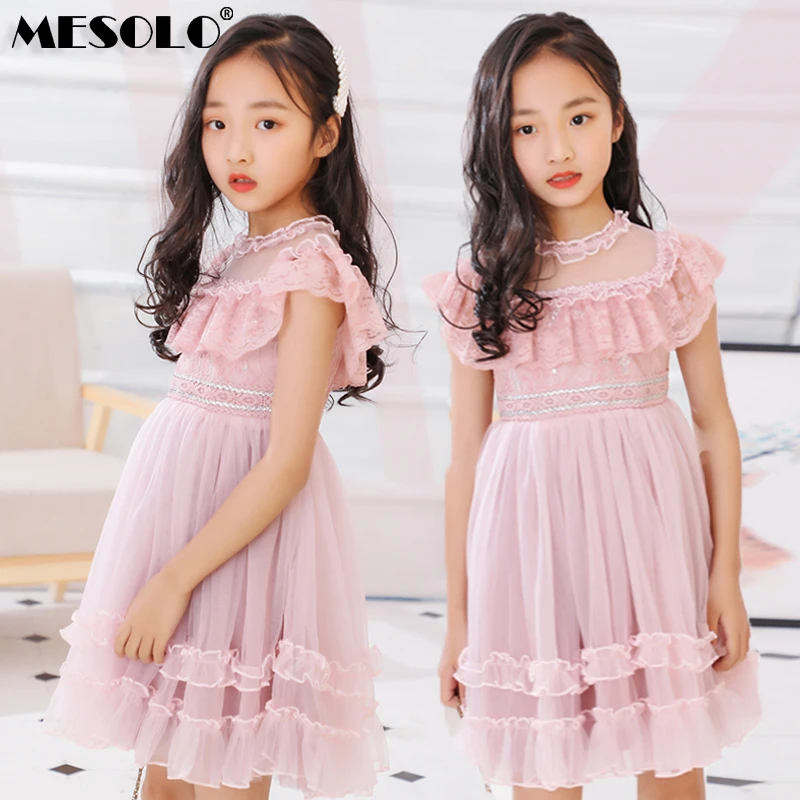 Платья для девочек розовое платье принцессы кружевное свадебное платье вечерние платья детская одежда Эксклюзивное Платье
