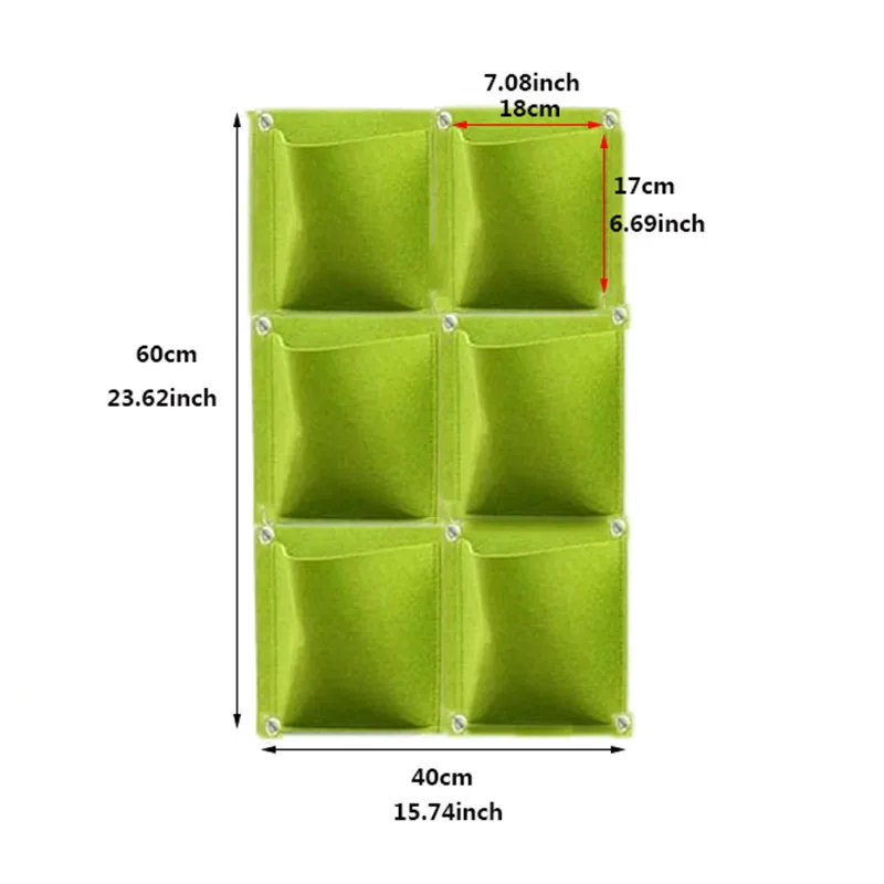 Green-6pocket Садовый завод настенный посадочный мешок 2/6 Карманный посадочный мешок Вертикальный Сад овощей Iife садовая сумка хозяйственные товары - Цвет: Green-6pocket