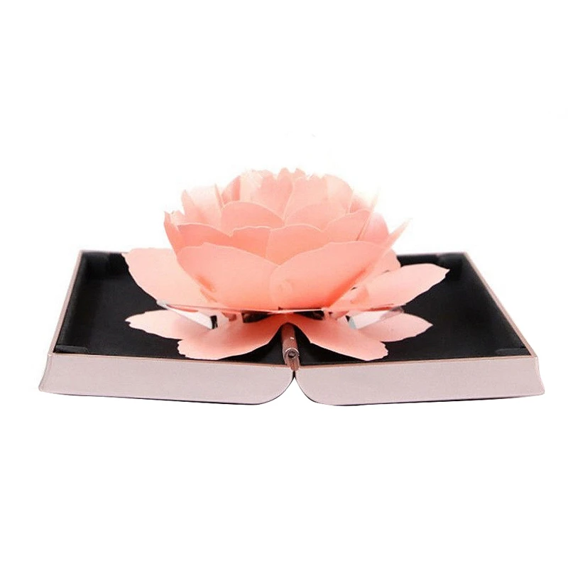 

Unique Pop-Up Rose Wedding Engagement Ring Box Surprise Jewelry Storage Holder Valentine's Day Best Female Gift Box, Pink
