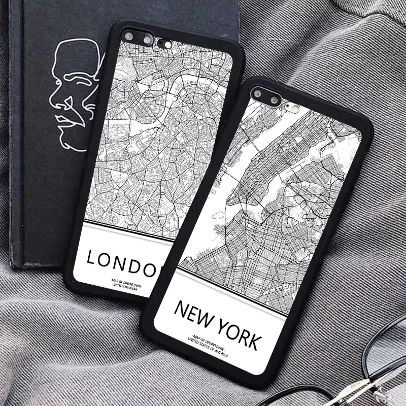 Ins/Путешествия страна эскиз Карта города Чехол для мобильного телефона iphone 12 8