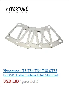5 шт./лот) T3 алюминий турбо зарядное устройство Вход заслонка коллектора сливная труба прокладка HT4951