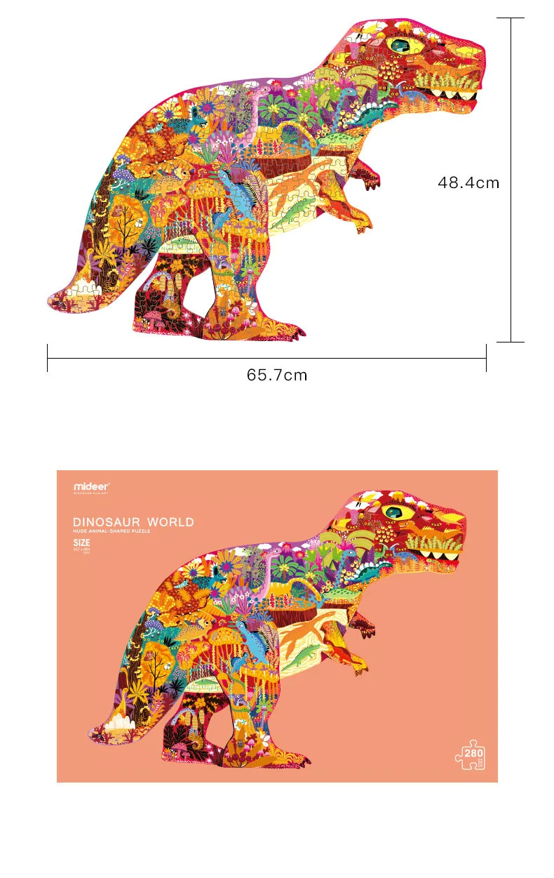 280 шт., детские игрушки-головоломки с животными, бумажные Пазлы для малышей, Мультяшные динозавры, слон, животные, картина, лучший подарок на день рождения для ребенка