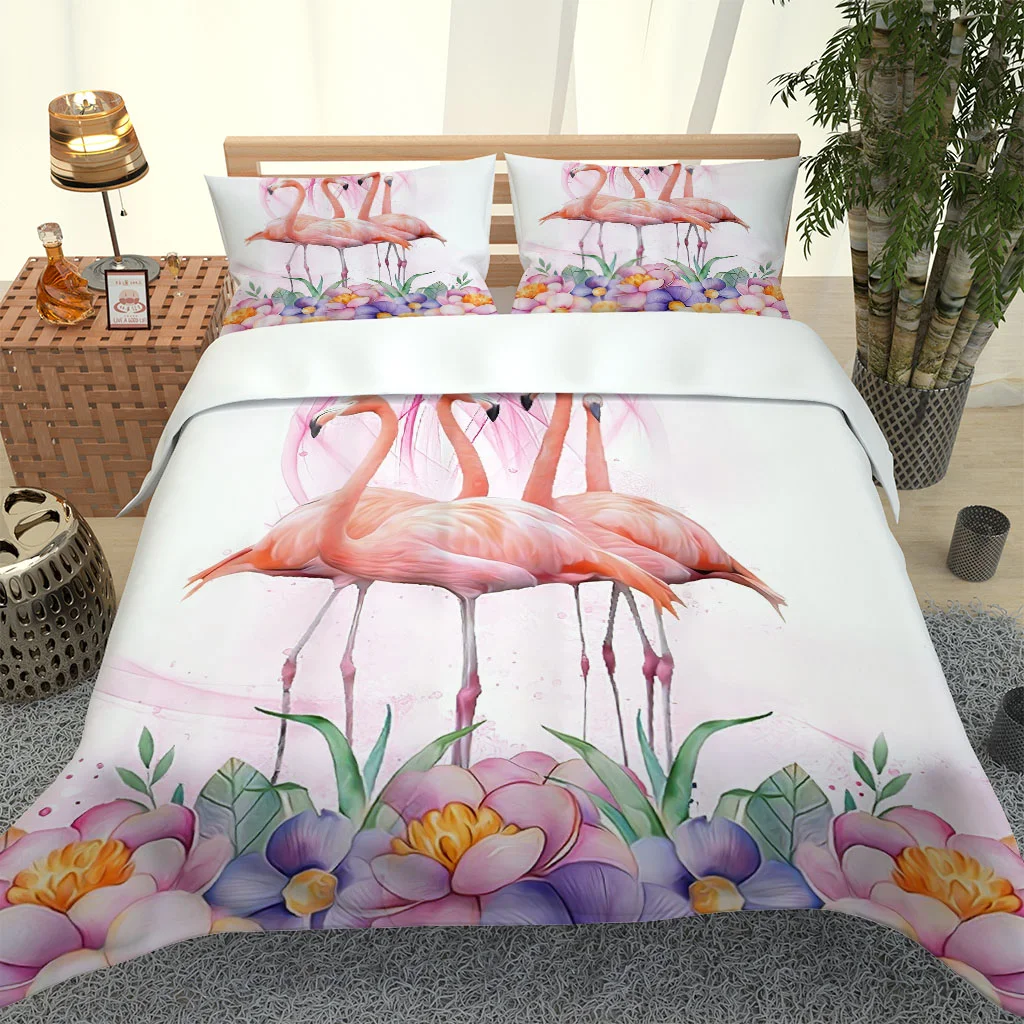 

2020 Hot Style Bedding Set 3d Digital Birds Pattern 2/3pcs Duvet Cover Set Single Twin Double Full Queen King Bedding