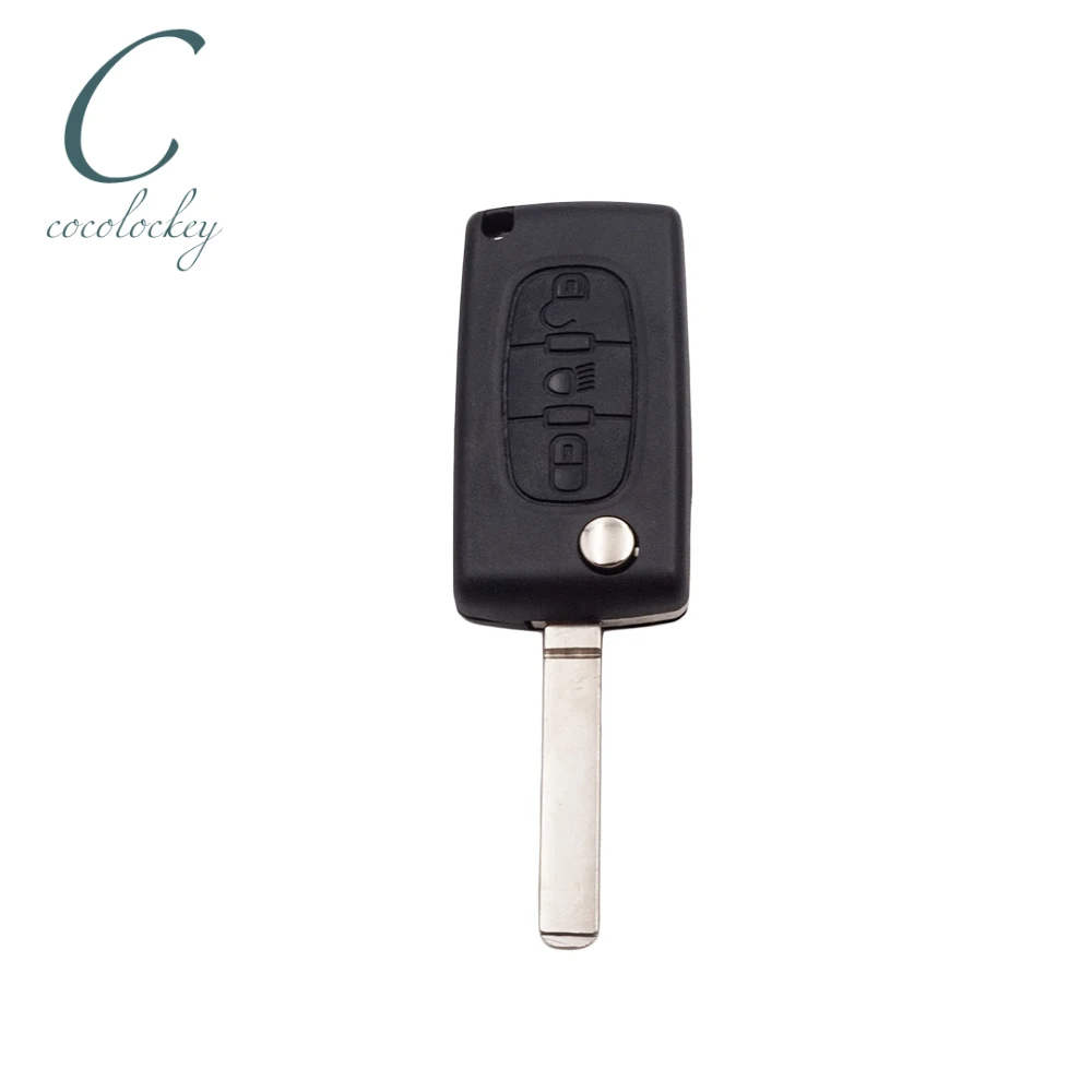 Cocolockey 3Button Flip Remote Control Key Shell for Citroen C3 C4 C5 C6 Picasso for Peugeot 107 207 307 407 308 408 HU83 CE0536