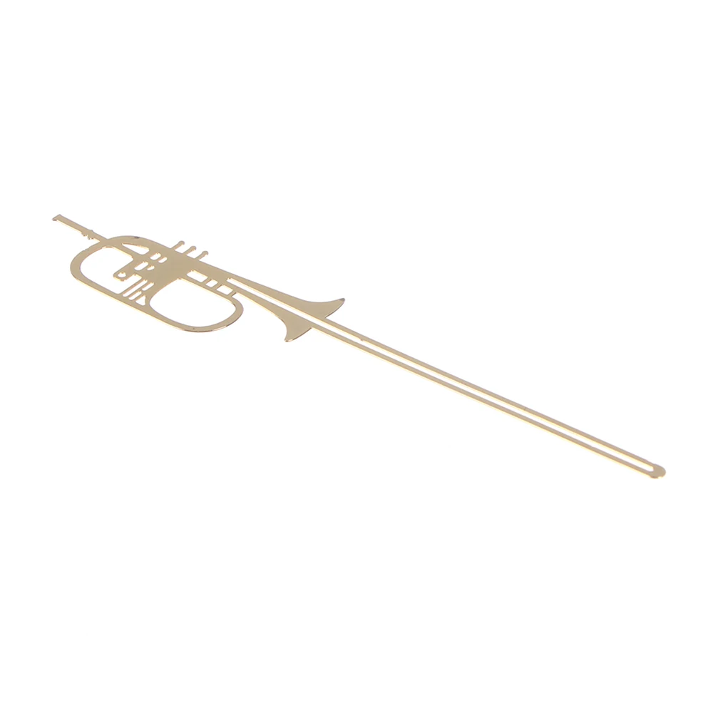 trumpet Новинка Kawaii милые золотые Музыкальные инструменты металлические маркеры для книг Закладка для книг скрепки офисные школьные принадлежности канцелярские товары - Цвет: trumpet