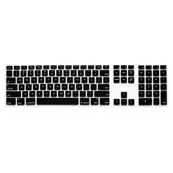 

HOT-Silicone Thin Keyboard Skin Cover Protector With Numeric Keypad For Apple iMac Black