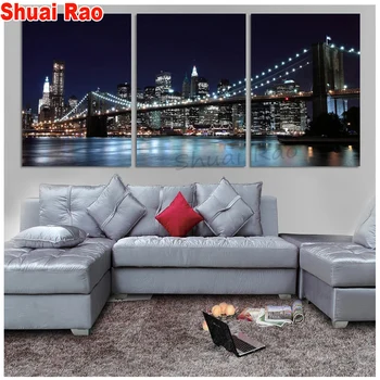 

diamond painting diamond embroidery New york Brooke Bridge full square/round drill puzzles 3 pcs for the new gift,