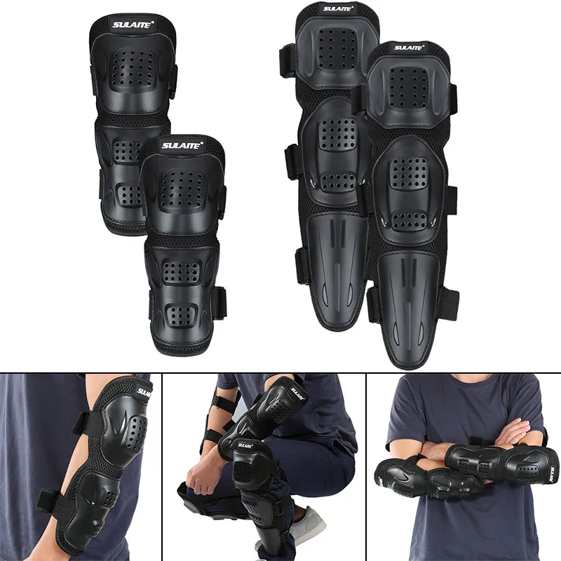 

4 Pcs Motorcycle Knee Protection Motocross Protector Pads Guards Motorcycle Knee Pad Large Kneepad Protective Gear Kneepads