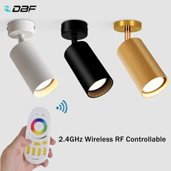 

[DBF]Replaceable Surface Mounted Ceiling Downlight with Dimmable 4W RGBW GU10 Bulb+2.4G RF LED Remote Control LED Spot Light