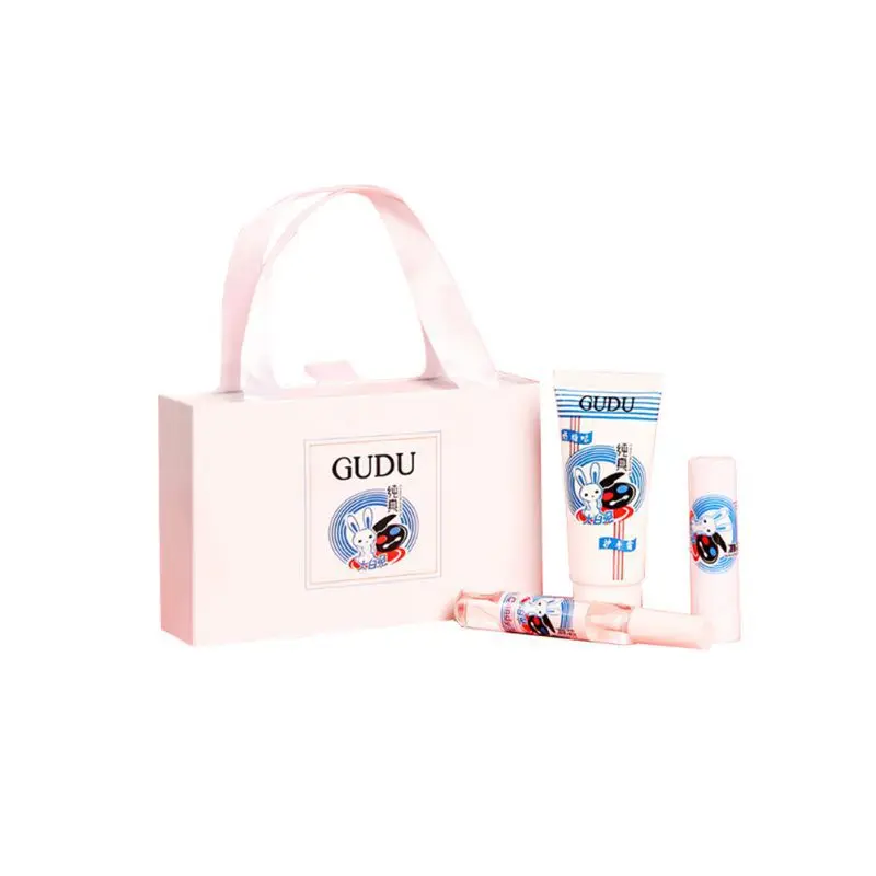 3 шт./компл. белый кролик крем для рук, увлажняющий бальзам для губ, духи подарочный набор Сладкий бальзам для губ коробка для подруги