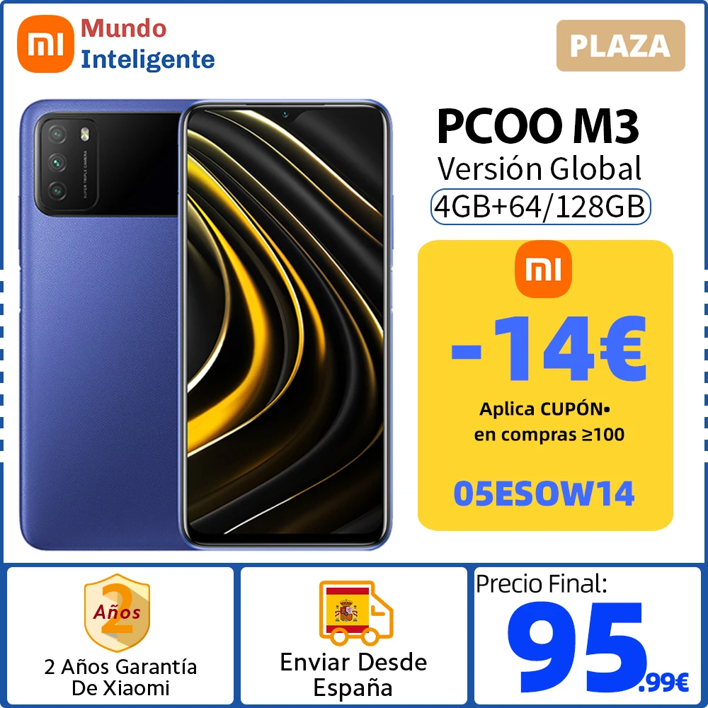 Precio Especial POCO-teléfono móvil M3 versión Global, 4GB, 64GB/128G, Snapdragon 662, ocho núcleos, 6000mAh, pantalla DotDrop de 6,53 pulgadas, Triple cámara de 48MP B6qpeQbgRme