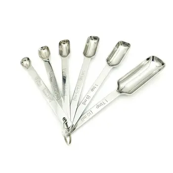 

Baking Tool Six Pieces Set Stainless Steel Square Measuring Spoon Measuring Combination Measuring Spoon diao wei chi Stainless S