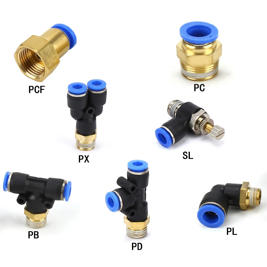 

1PC PC/PCF/SL/PL/PB/PD/PX Pneumatic connector 4mm-12mm fitting thread 1/8" 1/4" 3/8" 1/2" air Thread Female Straight Air Fitting