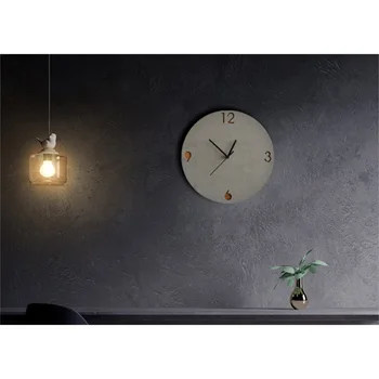 

Decorative Concrete Clock Minimalist Industrial Wind Cement Wall Clock Modern Simple Style Home Decoration Living Room Silent