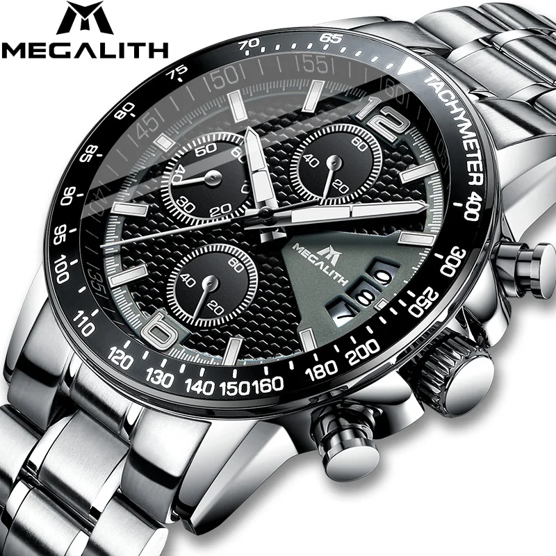 

MEGALITH Quartz Watch Mens 2019 Top Brand Luxury Business Watch Wristwatch Waterproof Leather Strap Clock Horloges Mannen 0089