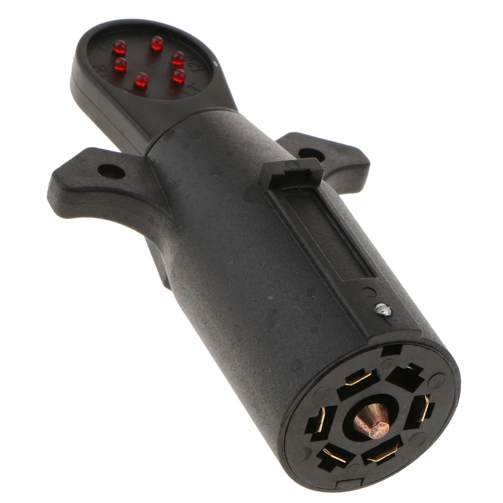 7-Way Blade Trailer Light Wiring Circuit  Round Adapter Pin Plug RV