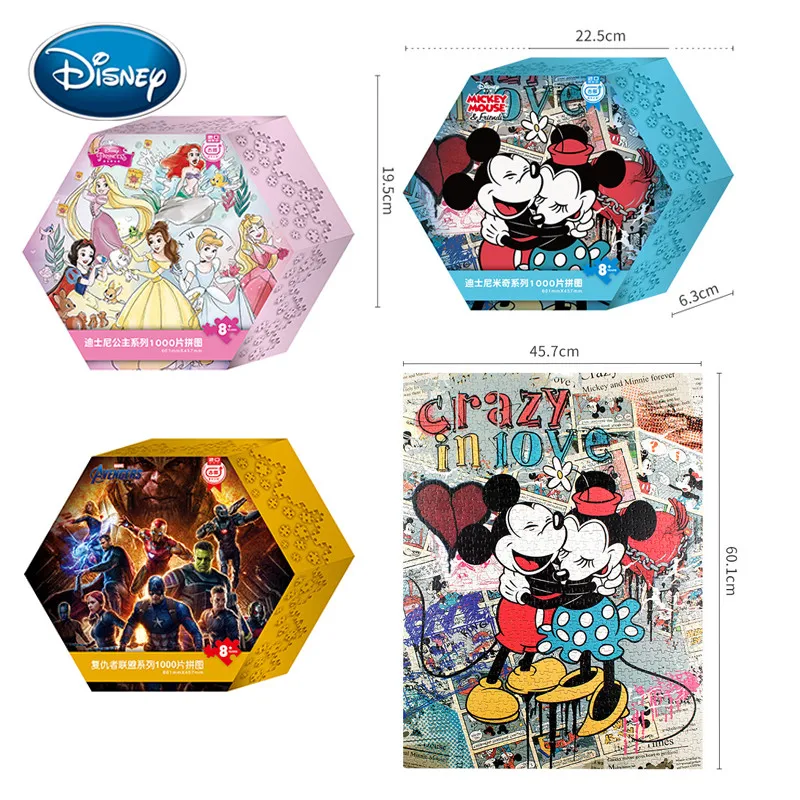 Disney 1000 шт/коробка головоломка Микки принцессы живопись для взрослых пазл плоский
