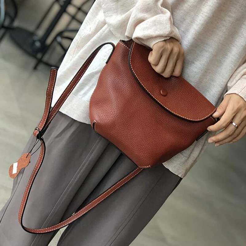 Повседневная маленькая сумка для женщин сумки-почтальонки из натуральной кожи сумки через плечо черный клатч кошелек простая сумочка - Цвет: Бургундия