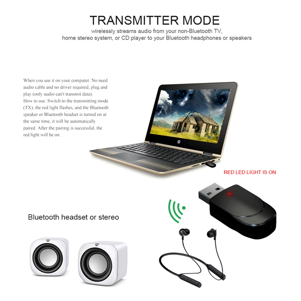 USB Bluetooth 5,0 передатчик приемник 2 в 1 адаптер 3,5 мм AUX для ТВ ПК наушники домашние стерео аудио автомобиля