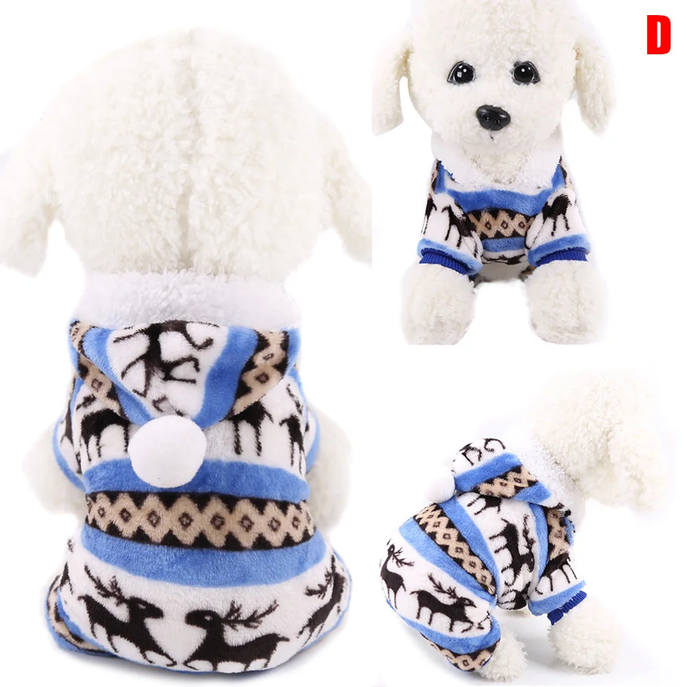 Фланелевый комбинезон для собак; зимняя одежда для собак; пальто для маленьких щенков; одежда для домашних животных; теплая толстовка с капюшоном; L9 - Цвет: Deer