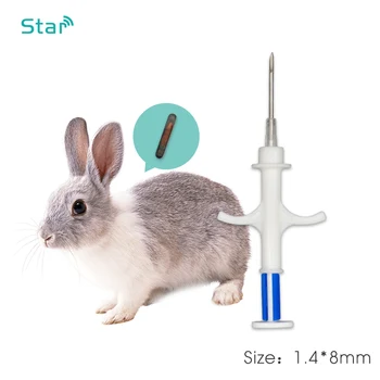 

1.4x8mm ISO11784/785 Standard RFID ICAR Animal Syringe EM4305 Microchip 134.2KHz FDX-B Injector Animal Glass Tag for PETS Track