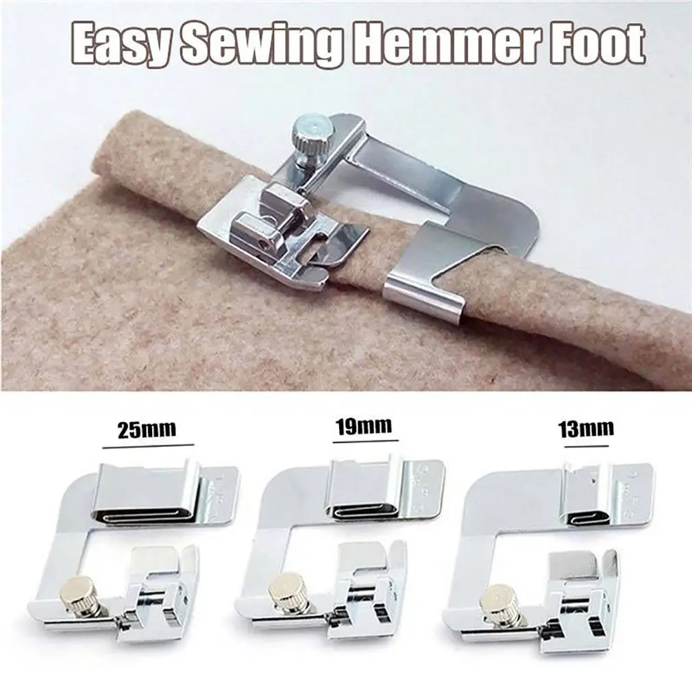 

3pcs/set Rolled Hemmer Presser Foot Set for Sewing Machines 3 Size Sewing Machine DIY Foot Brother Singer Sewing Tool Supplies