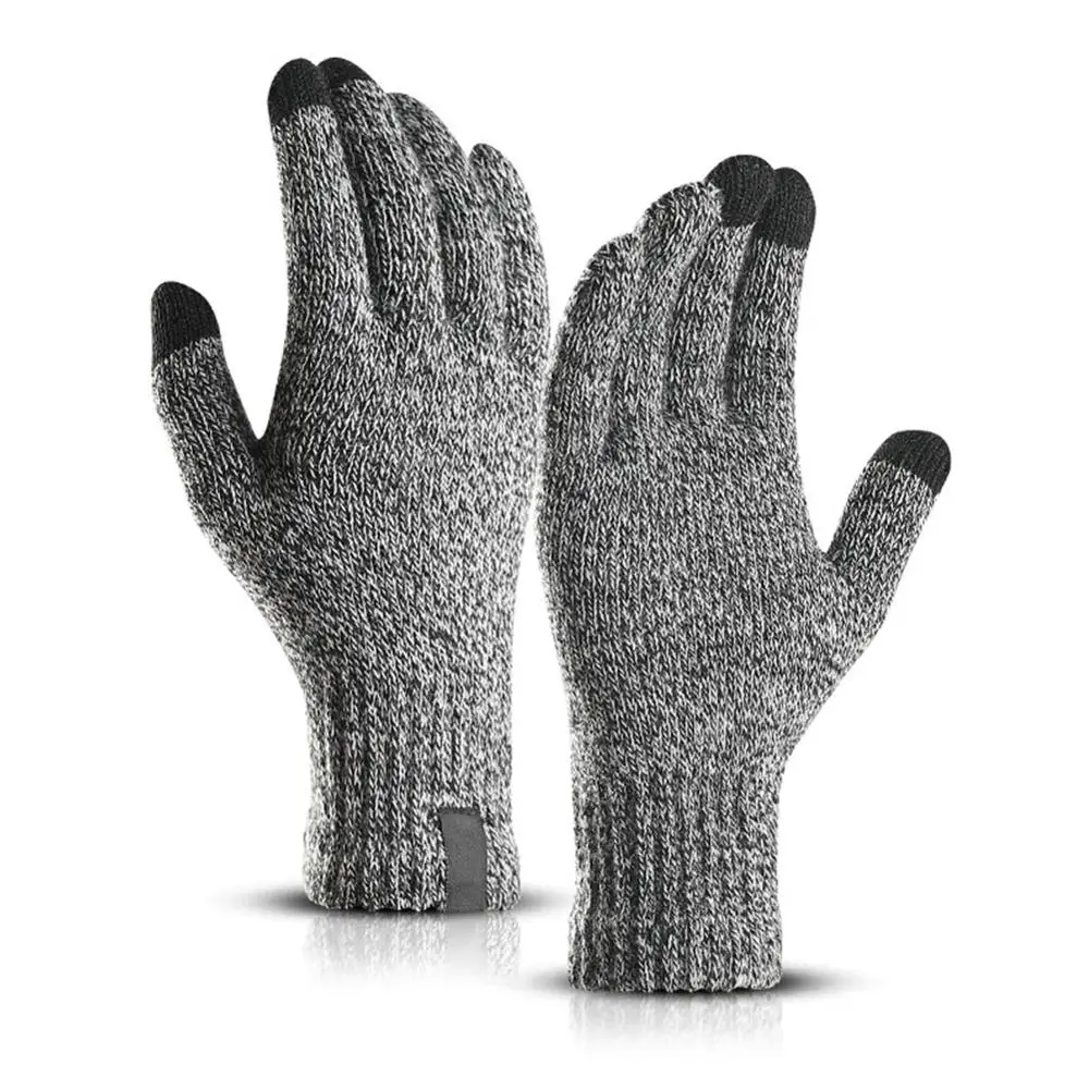 Winter Knitted Gloves  Wool Touch Screen  Solid color warm wool gloves Full Finger Sport Outdoor Riding Windproof Comfortable