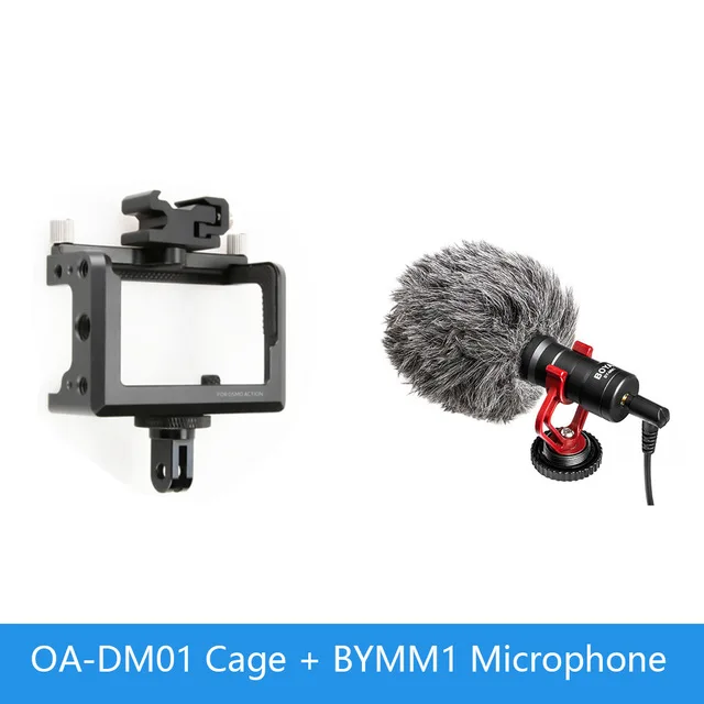 DF DIGITALFOTO OA-DM01 Vlogging металлический корпус клетки для Dji Osmo Action Vlog чехол с холодным башмаком для микрофона светодиодный легкий штатив - Цвет: DM01MM1