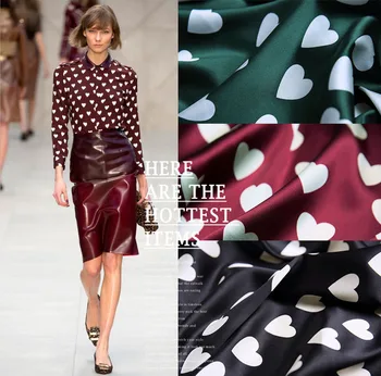 

Mulberry silk stretch satin fabric cloth per meter love printed clothing dress spandex fabric alibaba express