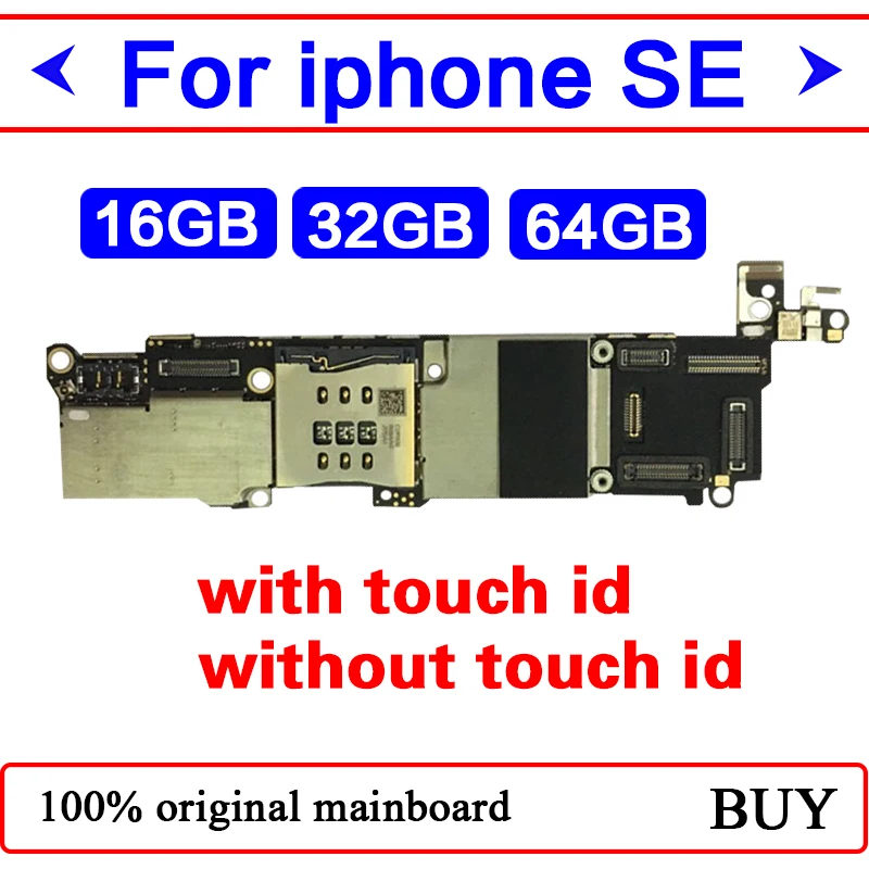 С/без Touch ID для iphone SE материнская плата 100% оригинал разблокирована 5SE с системой