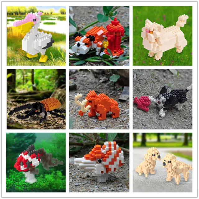Wisehawk Diamond Mini Building Blocks Animal Toys Bag Bricks Dog Cat Moose Panda Rabbit Series for Children Gifts B32-D15 2